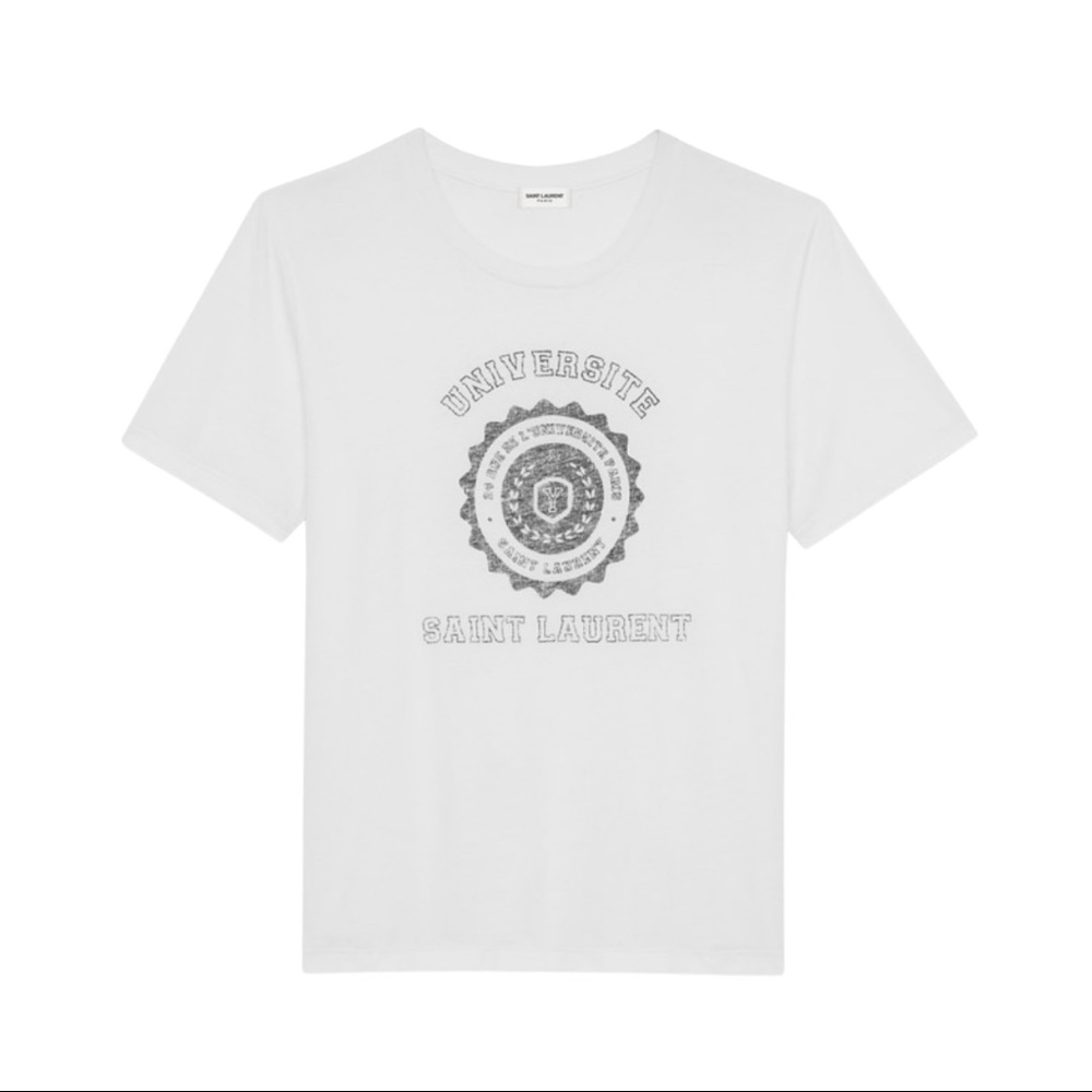 SAINT LAURENT Paris UNIVERSITÉ OVERSIZED Cotton Short-Sleeve T-Shirt Tee XXL